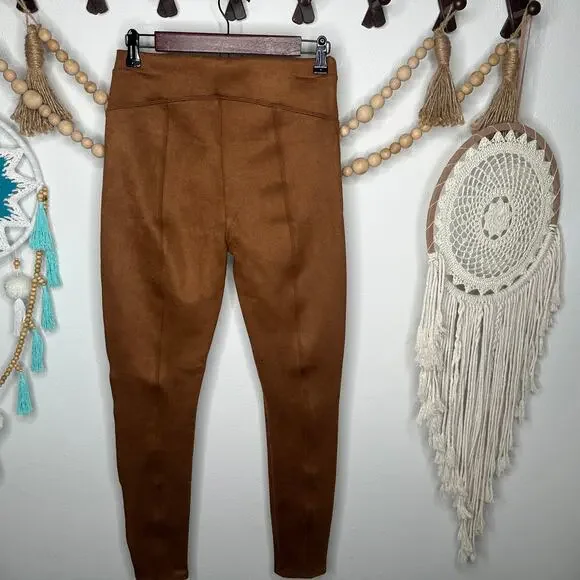 NEW Spanx Faux Suede Rich Caramel Leggings - Picture 6 of 6